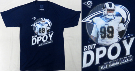 NFL ObY  Los Angeles Rams T[X Y AARON DONALD ( A[Ehih ) T-Shirt  ( TVc ) ʔ 
